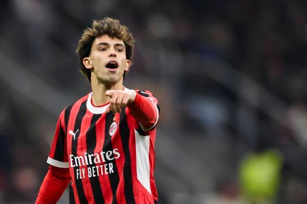 AC Milan v Feyenoord - UEFA Champions League Joao Felix of AC Milan gestures during the UEFA Champions League 2024 25 knockout phase play-off second leg football match between AC Milan and Feyenoord. Milan Italy Copyright: xNicolòxCampox