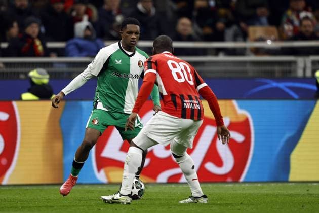 MILAN - (l-r) Givairo Read of Feyenoord, Yunus Musah of AC Milan during the UEFA Champions League playoff match between AC Milan and Feyenoord at the San Siro Stadium on Feb. 18, 2025 in Milan, Italy. ANP MAURICE VAN STEEN UEFA Champions League 2024 25 League Knockout Play-off Second Leg 2024 25 xVIxANPxSportx xxANPxIVx 520318898 originalFilename: 520318898.jpg
