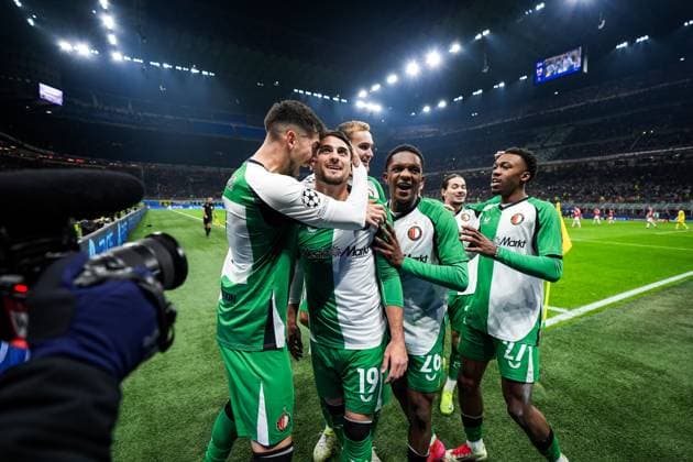 Sport Bilder des Tages UEFA Champions League: AC Milan v Feyenoord Milan - Julian Carranza of Feyenoord during the 2nd leg of the knockout phase play-offs of new format of the Champions League 2024 2025. The match is set between AC Milan and Feyenoord at Giuseppe Meazza San Siro on 18 February 2025 in Milan, Italy. Copyright: xYannickxVerhoevenx