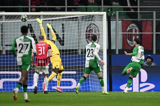 Cm Milano 18 02 2025 - Champions League Milan-Feyenoord foto Cristiano Mazzi Image nella foto: gol Julian Carranza 