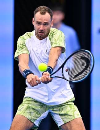 ATP, Tennis Herren QATAR EXXONMOBIL OPEN ROUND OF 32 Roman Safiullin competes in her round of 32 match against Alex De Minaur of Australia during the ATP Qatar ExxonMobil Open 2025 tennis tournament at the Khalifa International Tennis Complex in Doha, Qatar, on February 18, 2025. DOHA Qatar Copyright: xNoushadxThekkayilx