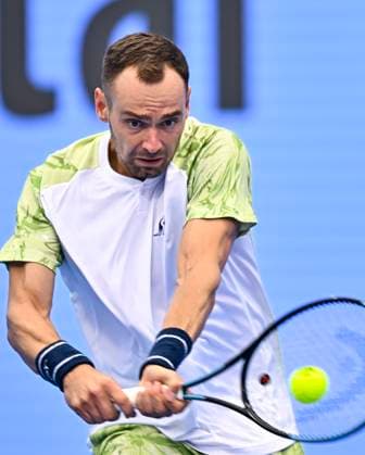 ATP, Tennis Herren QATAR EXXONMOBIL OPEN ROUND OF 32 Roman Safiullin competes in her round of 32 match against Alex De Minaur of Australia during the ATP Qatar ExxonMobil Open 2025 tennis tournament at the Khalifa International Tennis Complex in Doha, Qatar, on February 18, 2025. DOHA Qatar Copyright: xNoushadxThekkayilx