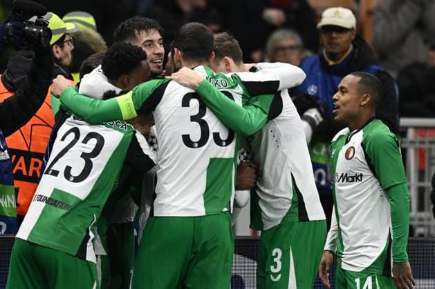 Db Milano 18 02 2025 - Champions League Milan-Feyenoord foto Daniele Buffa Image nella foto: esultanza gol Julian Carranza 