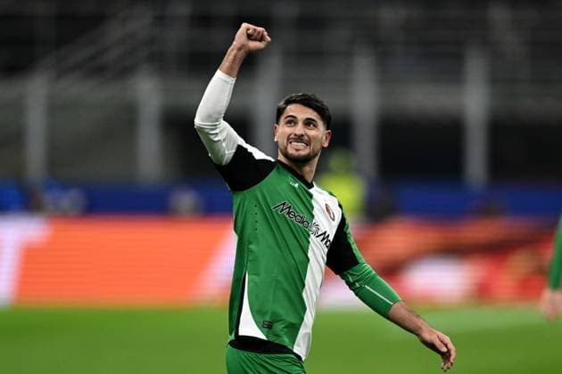 Db Milano 18 02 2025 - Champions League Milan-Feyenoord foto Daniele Buffa Image nella foto: esultanza gol Julian Carranza 