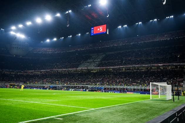 UEFA Champions League: AC Milan v Feyenoord Milan - Overview of the stadium during the 2nd leg of the knockout phase play-offs of new format of the Champions League 2024 2025. The match is set between AC Milan and Feyenoord at Giuseppe Meazza San Siro on 18 February 2025 in Milan, Italy. Copyright: xYannickxVerhoevenx