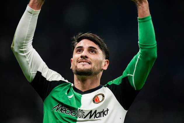 UEFA Champions League: AC Milan v Feyenoord Milan - Julian Carranza of Feyenoord during the 2nd leg of the knockout phase play-offs of new format of the Champions League 2024 2025. The match is set between AC Milan and Feyenoord at Giuseppe Meazza San Siro on 18 February 2025 in Milan, Italy. Copyright: xYannickxVerhoevenx