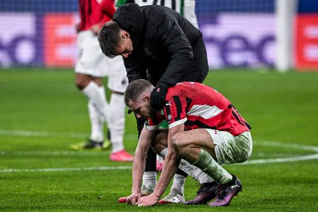 Cm Milano 18 02 2025 - Champions League Milan-Feyenoord foto Cristiano Mazzi Image nella foto: Francesco Camarda-Strahinja Pavlovic 