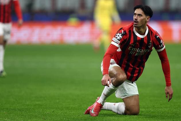 Tijjani Reijnders (Ac Milan) looks dejected, UEFA Champions League 2024 25 League Knockout Play-off Second Leg, AC Milan v Feyenoord, Stadio Giuseppe Meazza (San Siro), February 18, 2025, Milan, Italy.