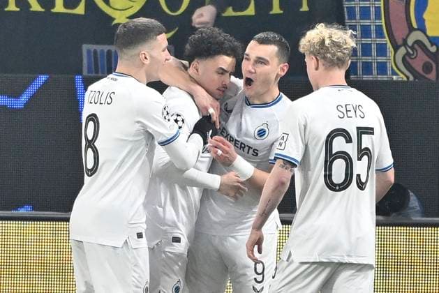 Atalanta v Club Brugge - UEFA Champions League BERGAMO, ITALY - FEBRUARY 18 : Talbi Chemsdine midfielder of Club Brugge celebrates after scoring during the UEFA Champions League 2024 25 knockout phase play-off match second leg between Atalanta and Club Brugge on February 18, 2025 in Bergamo, Italy, 18 02 2025 Bergamo Italy  Copyright: xJanxDexMeuleneirx