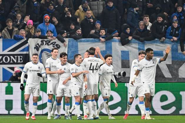Atalanta v Club Brugge - UEFA Champions League BERGAMO, ITALY - FEBRUARY 18 : Talbi Chemsdine midfielder of Club Brugge celebrates after scoring a second goal during the UEFA Champions League 2024 25 knockout phase play-off match second leg between Atalanta and Club Brugge on February 18, 2025 in Bergamo, Italy, 18 02 2025 Bergamo Italy  Copyright: xJanxDexMeuleneirx