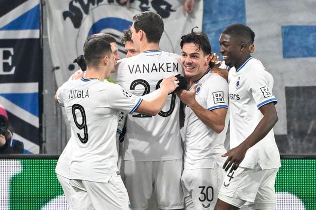 Sport Bilder des Tages Atalanta v Club Brugge - UEFA Champions League BERGAMO, ITALY - FEBRUARY 18 : Talbi Chemsdine midfielder of Club Brugge celebrates after scoring a second goal during the UEFA Champions League 2024 25 knockout phase play-off match second leg between Atalanta and Club Brugge on February 18, 2025 in Bergamo, Italy, 18 02 2025 Bergamo Italy  Copyright: xJanxDexMeuleneirx
