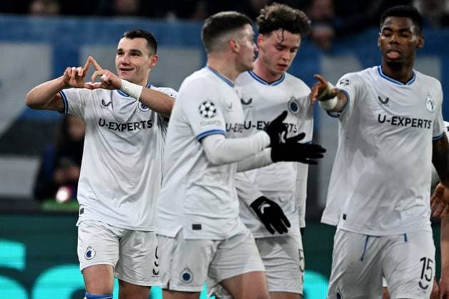 Mg Bergamo 18 02 2025 - Champions League Atalanta-Club Brugge foto Matteo Gribaudi Image nella foto: esultanza gol Ferran Jutgla 
