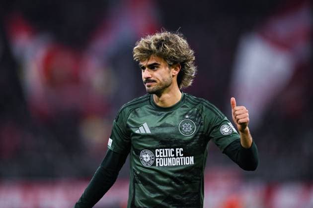 Jota Celtic FC gestures during the UEFA Champions League 2024 25 League Knockout Play off Second Leg match between FC Bayern München and Celtic FC at Allianz Arena on February 18, 2025 in Munich, Germany Photo by Silas Schueller DeFodi Images Defodi 738 738 BAYCEL 20250218 188 Defodi-738