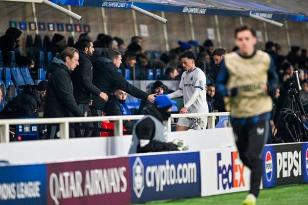 Atalanta v Club Brugge - UEFA Champions League BERGAMO, ITALY - FEBRUARY 18 : Talbi Chemsdine midfielder of Club Brugge during the UEFA Champions League 2024 25 knockout phase play-off match second leg between Atalanta and Club Brugge on February 18, 2025 in Bergamo, Italy, 18 02 2025 Bergamo Italy  Copyright: xJanxDexMeuleneirx