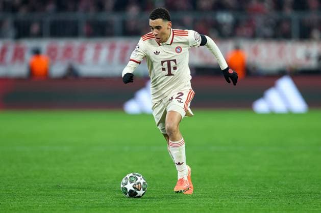 Soccer Champions League Play off FC Bayern Munich Celtic Glasgow on 18 02 2025 at the Allianz Arena in Munich Jamal Musiala Munich xMSx