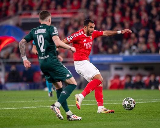 February 18, 2025, Lisboa, Guimaraes, Portugal: VANGELIS PAVLIDIS from SL Benfica seen on action during the UEFA Champions League 2024 25 match between SL Benfica and AS Monaco at Estadio do Lisboa e Benfica 18, February 2025 in Lisboa, Portugal. Final Score SL Benfica 3 - 3 AS Monaco Lisboa Portugal - ZUMAl192 20250218_zsp_l192_003 Copyright: xMiguelxLemosx