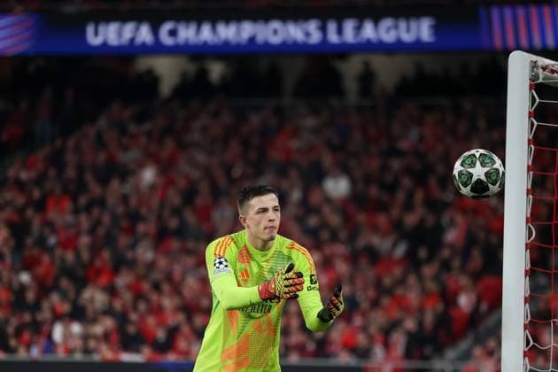 Lisbon, Portugal, February 18th,2025: Trubin (1 SL Benfica) in action during the UEFA Champions League football match between SL Benfica vs AS Monaco at Estadio da Luz, Lisbon on February 18th, 2025 (Joao Bravo SPP) Copyright: xJoaoxBravoxx xSPPx spp-en-JoBr-JBF-3435