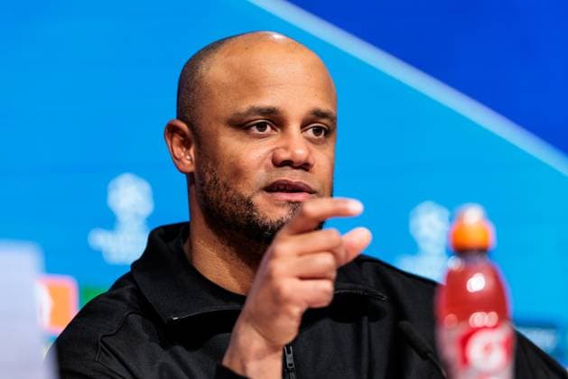 UEFA Champions League FC Bayern Munich Celtic FC 18 02 2025 Vincent Kompany Coach FC Bayern Munich during the press conference UEFA Champions League FC Bayern Munich Celtic FC, Munich, Allianz Arena on 17 02 2025 Copyright: xBEAUTIFULxSPORTS Wunderlx