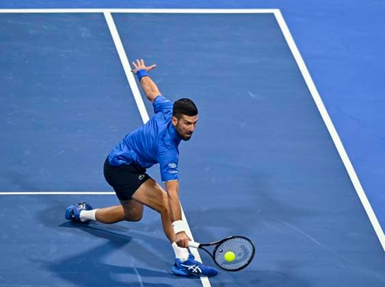 ATP, Tennis Herren QATAR EXXONMOBIL OPEN ROUND OF 32 Novak Djokovic of Serbia competes in her round of 32 match against Matteo Berrettini of Italy during the ATP Qatar ExxonMobil Open 2025 tennis tournament at the Khalifa International Tennis Complex in Doha, Qatar, on February 18, 2025. DOHA Qatar Copyright: xNOUSHADx