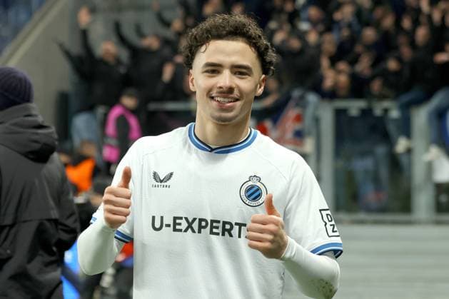 CHEMSDINE TALBI, Brugge, Champions League, 2024-25, Atalanta vs Bruges 1-3, 18-02-2025, Esultanza, Celebration, Jubel, Gesti CHAMPIONS LEAGUE 2024-25 ATALANTA-BRUGGE 1-3