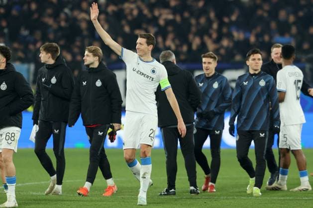 HANS VANAKEN, Brugge, Champions League, 2024-25, Atalanta vs Bruges 1-3, 18-02-2025, Esultanza, Celebration, Jubel CHAMPIONS LEAGUE 2024-25 ATALANTA-BRUGGE 1-3