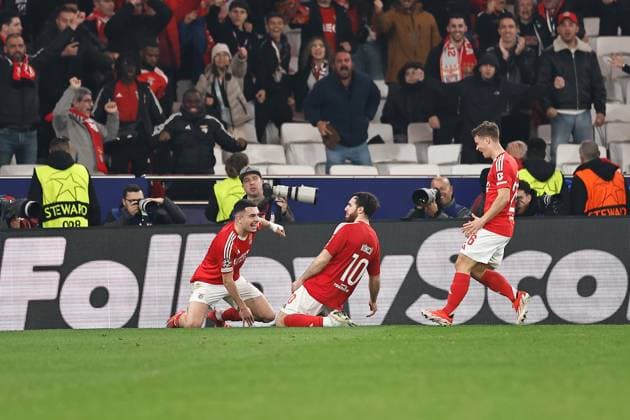 Orkun Kokcu (Benfica), FEBRUARY 18, 2025 - Football Soccer : Kokcu celebrate after his goal during UEFA Champions League knockout phase play-offs 2nd leg match between SL Benfica 3-3 AS Monaco at the Estadio do SL Benfica in Lisbon, Portugal. Noxthirdxpartyxsales  (282203448)