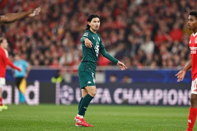 Takumi Minamino (Monaco), FEBRUARY 18, 2025 - Football Soccer : UEFA Champions League knockout phase play-offs 2nd leg match between SL Benfica 3-3 AS Monaco at the Estadio do SL Benfica in Lisbon, Portugal. Noxthirdxpartyxsales  (282203634)