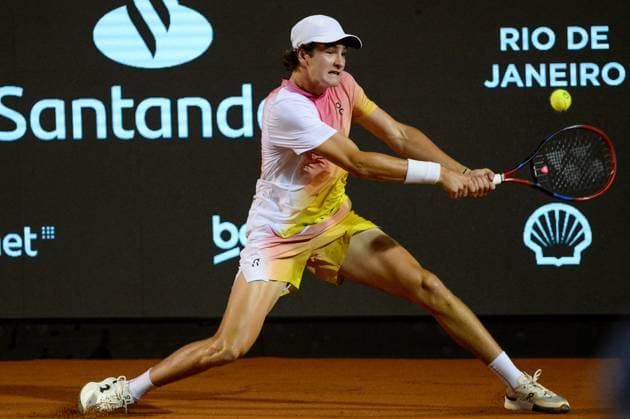 Rio open, etapa do ATP, Tennis Herren world tour 500 Rio de janeiro (rj), 02 18 2025 - rio open atp 500 rj - joao fonseca during the rio open, a stage of the atp world tour 500, which takes place at the brazilian jockey club in gavea, south zone of rio de janeiro, this tuesday, february 18, 2025. (Foto: Clever Felix Thenews2 imago images) SPO  Copyright: xCleverxFelixx