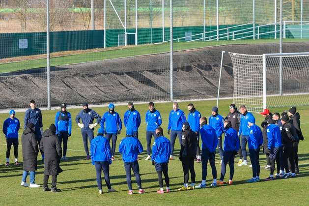 Plzen players attend a training session within a media programme prior to the UEFA Europa League, 2nd round match: FC Viktoria Plzen vs Ferencvaros Budapest, in Pilsen, Czech Republic, on February 19, 2025. (CTKxPhoto MiroslavxChaloupka) CTKPhotoP2025021905482  CTKPhotoP2025021905482
