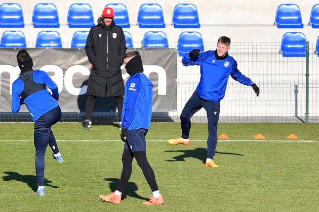 Plzen players attend a training session within a media programme prior to the UEFA Europa League, 2nd round match: FC Viktoria Plzen vs Ferencvaros Budapest, in Pilsen, Czech Republic, on February 19, 2025. (CTKxPhoto MiroslavxChaloupka) CTKPhotoP2025021905669  CTKPhotoP2025021905669