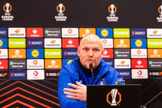 BODO, Aspmyra stadium, 19-02-2025 , season 2024 2025 , Europa League during the match press conference, PK, Pressekonferenz and training Twente in Bodo Pressconference FC Twente FC Twente coach Joseph Oosting Press conference and training Twente in Bodo  x27940737x Copyright:
