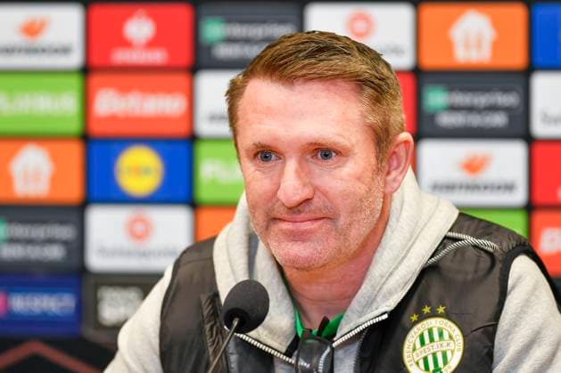 Head coach Robbie Keane attends a press conference, PK, Pressekonferenz of Ferencvaros Budapest (Ferencvarosi TC) prior to the UEFA Europa League, 2nd round match: FC Viktoria Plzen vs Ferencvaros Budapest, in Pilsen, Czech Republic, on February 19, 2025. (CTKxPhoto MiroslavxChaloupka) CTKPhotoP2025021906106  CTKPhotoP2025021906106