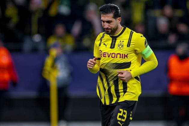 19 02 2025, Football, UEFA Champions League, Borussia Dortmund Sporting Lisbon, Signal Iduna Park, Knockout phase play offs, Season 2024 2025 Emre Can BVB 23 disappointed Disappointment after disallowed goal North Rhine-Westphalia Germany