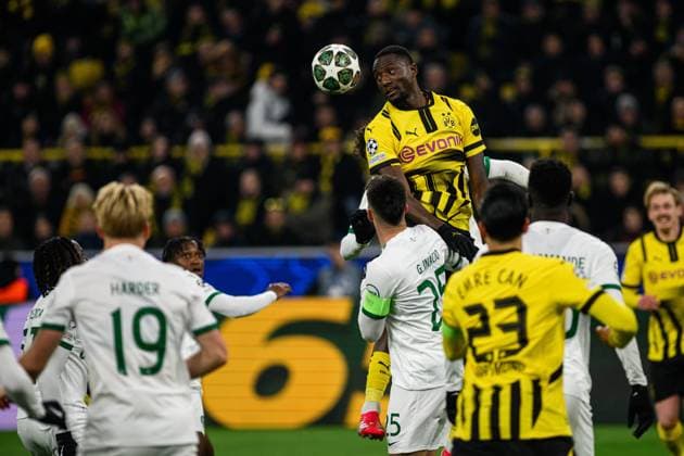 DORTMUND, GERMANY - 19 FEBRUARY, 2025: Serhou Guirassy - The match UEFA Champions League Borussia Dortmund vs. Sporting Lisboa at Signal Iduna Park.  Copyright: xVITALIIxKLIUIEVx