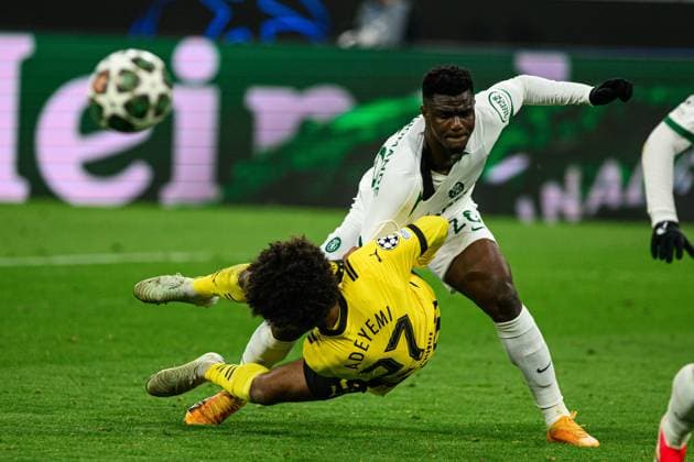 DORTMUND, GERMANY - 19 FEBRUARY, 2025: Karim Adeyemi, Ousmane Diomande - The match UEFA Champions League Borussia Dortmund vs. Sporting Lisboa at Signal Iduna Park.  Copyright: xVITALIIxKLIUIEVx
