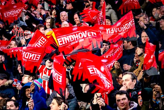 Atmosphere in the stadium during the match PSV Juventus at the Philips stadium for the UEFA Champions League Knockout phase play offs 2nd leg season 2024 2025 in EINDHOVEN, Netherlands on 19 february 2025, photo by Marcel van Dorst EYE4images Defodi-