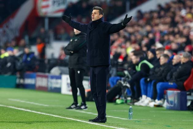 EINDHOVEN, 19-02-2025, Philips Stadium, UEFA Champions League season 2024 25, match between PSV and Juventus, Juventus trainer coach Thiago Motta PSV - Juventus  x27943110x Copyright: