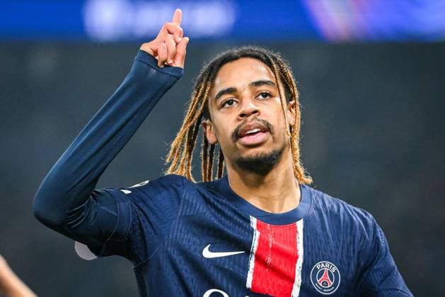 Sport Bilder des Tages February 19, 2025, Paris, France, France: Bradley BARCOLA of PSG celebrates his goal during the UEFA Champions League match between Paris Saint-Germain (PSG) and Stade Brestois (Brest) at Parc des Princes Stadium on February 19, 2025 in Paris, France. Paris France - ZUMAm308 20250219_zsp_m308_002 Copyright: xMatthieuxMirvillex