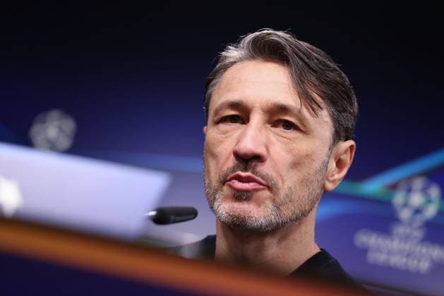 Dortmund on February 19, 2025 Uefa Champions League Knockout phase play offs, 2st leg Borussia Dortmund Sporting Clube de Portugal v l , Press conference with coach, coach Niko Kovac Borussia Dortmund , is satisfied Copyright: JoaquimxFerreira