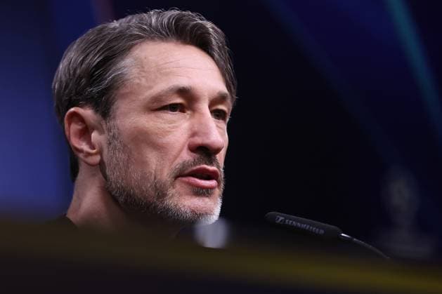 19 02 2025, Football, UEFA Champions League, Borussia Dortmund Sporting Lisbon, Signal Iduna Park, Knockout phase play offs, Season 2024 2025 Coach Niko Kovac Head Coach BVB at the press conference after the match North Rhine-Westphalia Germany