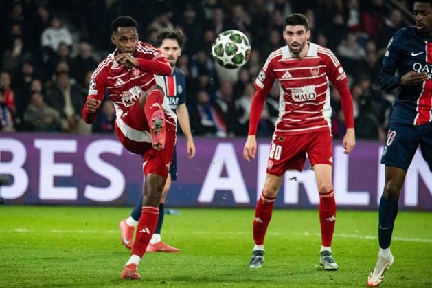 FOOTBALL : Paris SG vs Stade Brestois - Ligue des Champions - Barrage Retour - 19 02 2025 Edmilson Fernandes (Stade Brestois) ParisFrance  Copyright: xBaptistexAutissierx