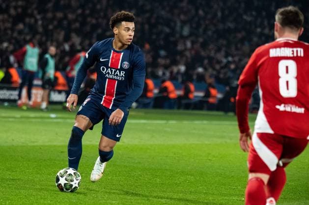 FOOTBALL : Paris SG vs Stade Brestois - Ligue des Champions - Barrage Retour - 19 02 2025 Desire Doue (Paris SG) ParisFrance  Copyright: xBaptistexAutissierx