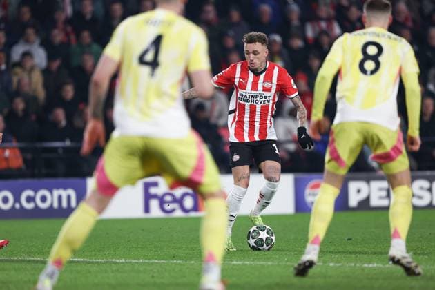 EINDHOVEN, 19-02-2025, Philips Stadium, UEFA Champions League season 2024 25, match between PSV and Juventus, PSV player Noa Lang PSV - Juventus  x27944270x Copyright: