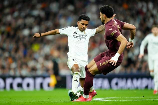 Real Madrid C.F. v Manchester City - UEFA Champions League 2024 25 League Knockout Play-off Second Leg Rodrygo Goes right winger of Real Madrid and Brazil during the UEFA Champions League 2024 25 League Knockout Play-off second leg match between Real Madrid C.F. and Manchester City at on February 19, 2025 in Madrid, Spain. Madrid Spain  Copyright: xJosexBretonx originalFilename:bretonhernandez-realmadr250219_npJTi.jpg