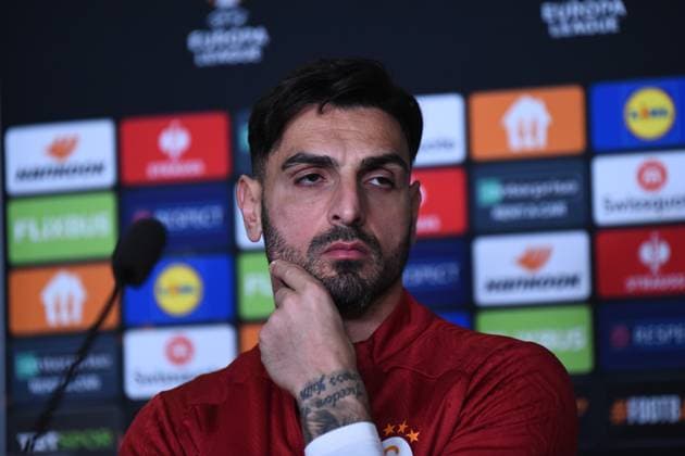 Goalkeeper Gunay Guvenc of Galatasaray seen during the press conference, PK, Pressekonferenz a day before the UEFA Europa League 2024 25 League Knockout Play-off Second Leg match between Galatasaray A.S. and AZ Alkmaar in Istanbul at Rams Park Stadium , Istanbul , Turkey on February 19 , 2025. ( Photo by Seskimphoto ) Istanbul Turkey Istanbul Turkey Copyright: xSeskimphotox Galatasaray_Press_Conf-19225 (41)