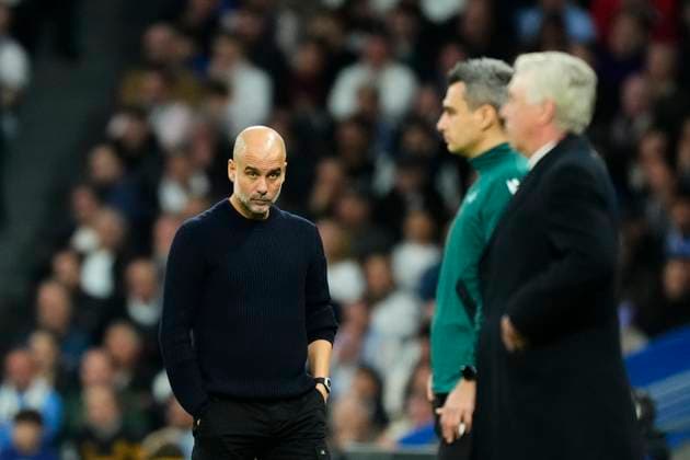 Real Madrid C.F. v Manchester City - UEFA Champions League 2024 25 League Knockout Play-off Second Leg Pep Guardiola head coach of Manchester City and Spain during the UEFA Champions League 2024 25 League Knockout Play-off second leg match between Real Madrid C.F. and Manchester City at on February 19, 2025 in Madrid, Spain. Madrid Spain  Copyright: xJosexBretonx originalFilename:bretonhernandez-realmadr250219_npPtl.jpg
