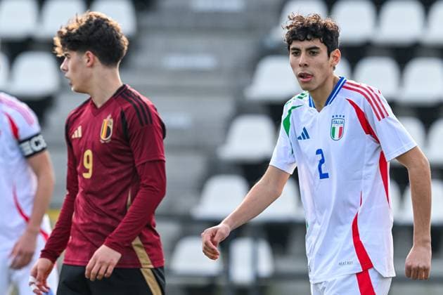 U16 BELGIUM VS ITALY Salim Berrima (2) of Italy pictured during a friendly U16 soccer game between Belgium and Italy , on Wednesday 19 February 2025 in Tubeke , Belgium . PHOTO SPORTPIX Stijn Audooren Tubeke RBFA Proximus Basecamp Belgium  Copyright: xSportpix.bex xStijnxAudoorenxStijnxAudoorenx