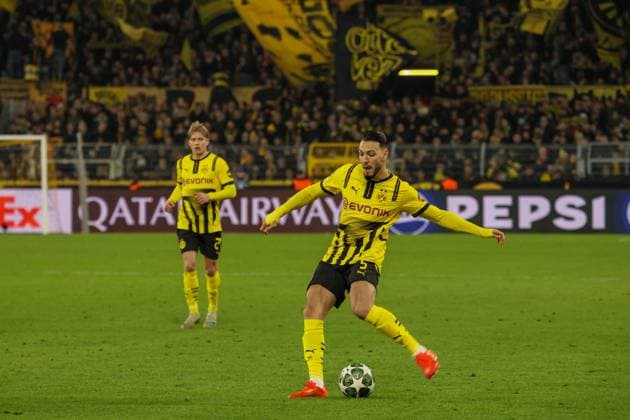 Dortmund, Germany February 19, 2025 Champions League 2024 2025 Borussia Dortmund vs Sporting Lisbon In the picture Ramy Bensebaini BVB Signal Iduna Park North Rhine-Westphalia Copyright: xFotostandx xFantinix
