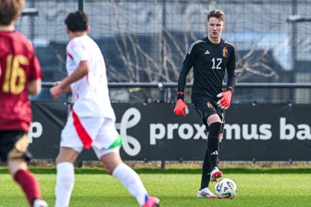 U16 BELGIUM VS ITALY Lowie Pisele (12) of Belgium pictured during a friendly U16 soccer game between Belgium and Italy , on Wednesday 19 February 2025 in Tubeke , Belgium . PHOTO SPORTPIX Stijn Audooren Tubeke RBFA Proximus Basecamp Belgium  Copyright: xSportpix.bex xStijnxAudoorenxStijnxAudoorenx