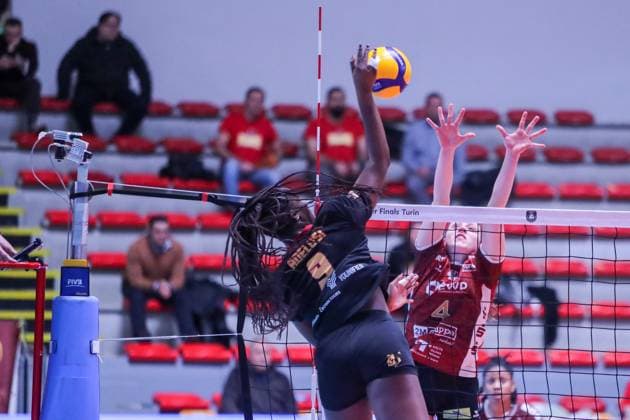 VOLLEY - Volley Challenge Cup Women - Roma Volley vs SC Potsdam Anna Adelusi (Roma Volley) during Roma Volley vs SC Potsdam, Women s Volleyball Challenge Cup match in Rome, Italy, February 19 2025 Rome Italy  Copyright: xIPAxSport ABACAx